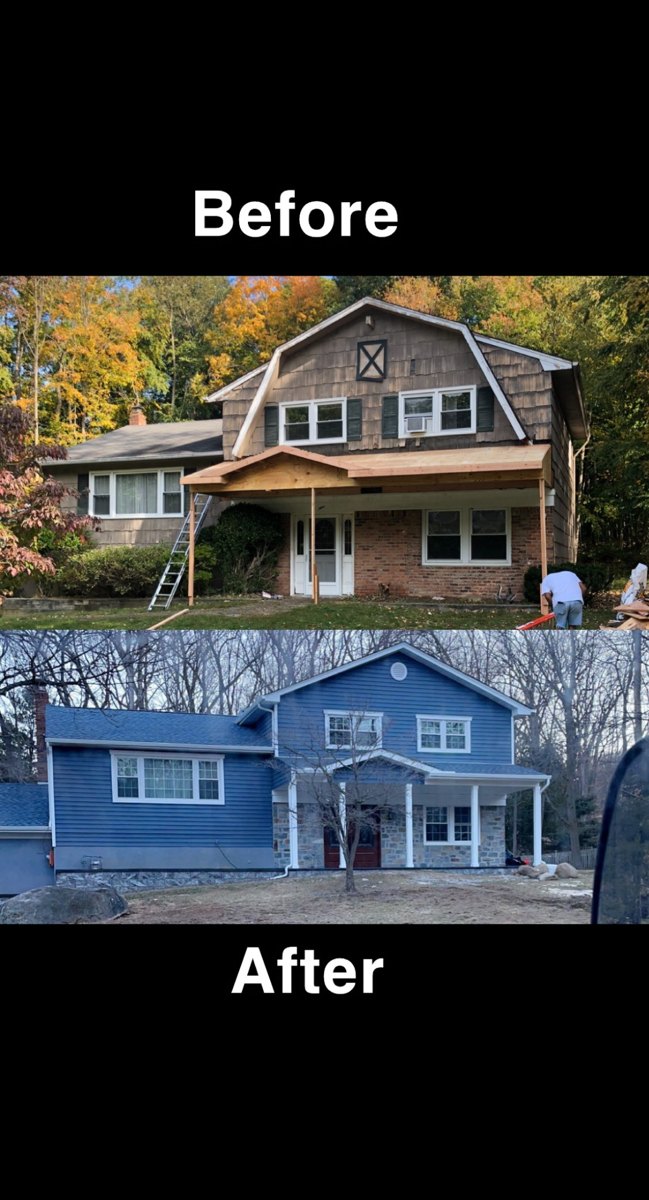 Before and after exterior transformation